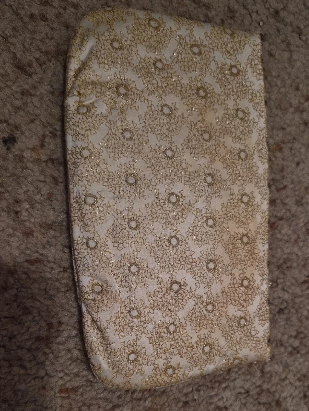 Vintage 1950s Embellished Cream Evening Clutch
